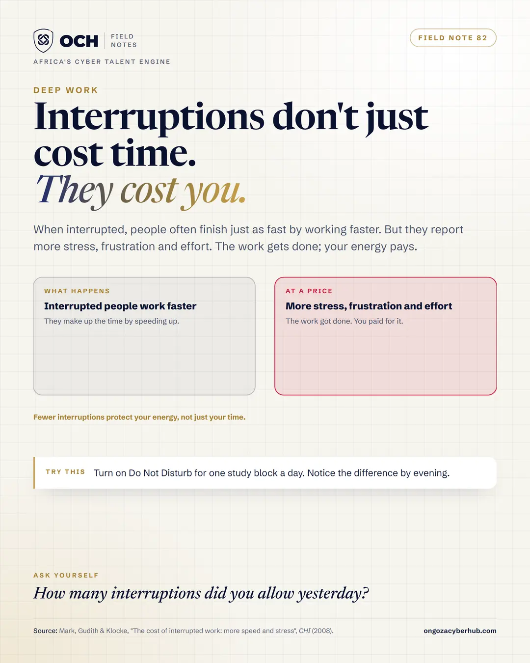 Interruptions cost energy