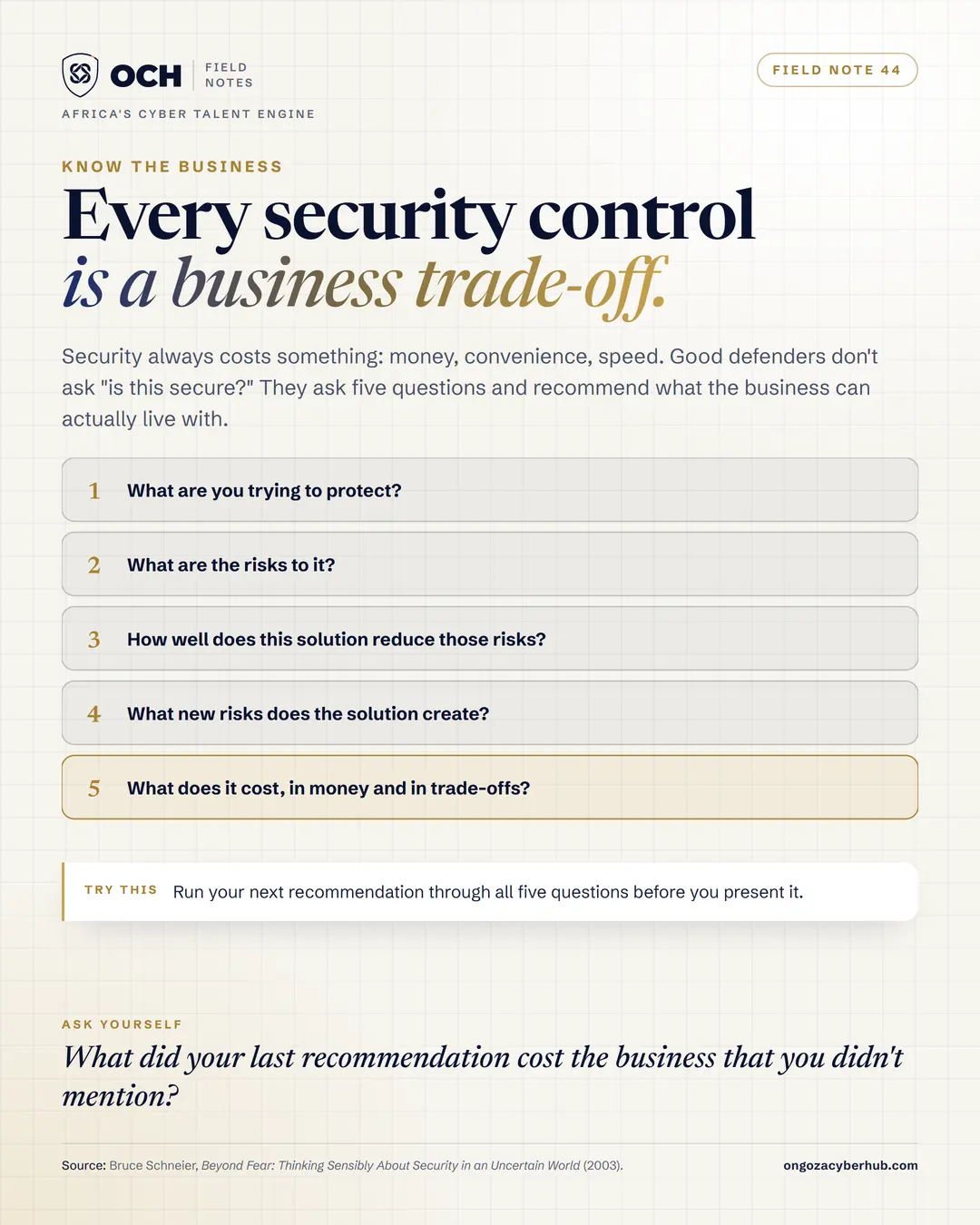 Every control is a trade off